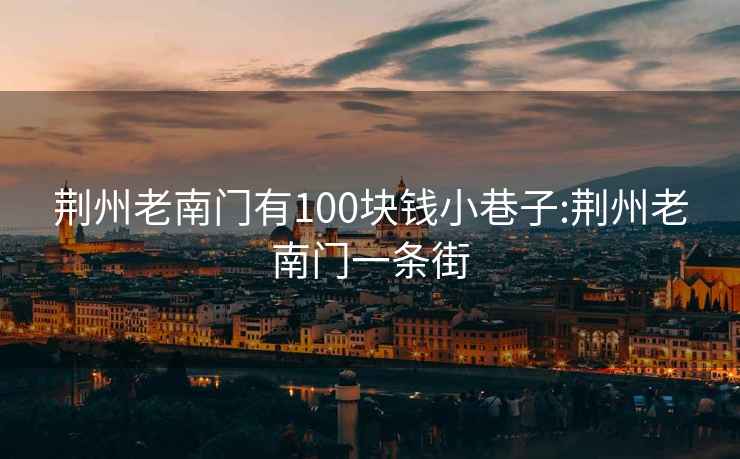 荊州老南門有100塊錢小巷子:荊州老南門一條街