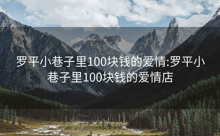 羅平小巷子里100塊錢的愛情:羅平小巷子里100塊錢的愛情店