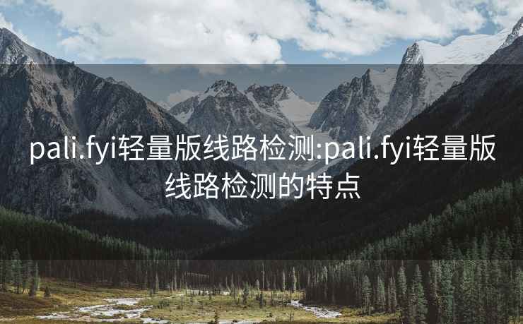 pali.fyi輕量版線路檢測(cè):pali.fyi輕量版線路檢測(cè)的特點(diǎn)
