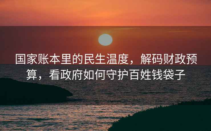 國家賬本里的民生溫度，解碼財政預(yù)算，看政府如何守護百姓錢袋子