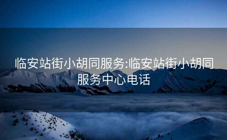 臨安站街小胡同服務:臨安站街小胡同服務中心電話