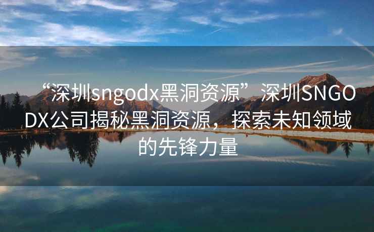 “深圳sngodx黑洞資源”深圳SNGODX公司揭秘黑洞資源，探索未知領域的先鋒力量