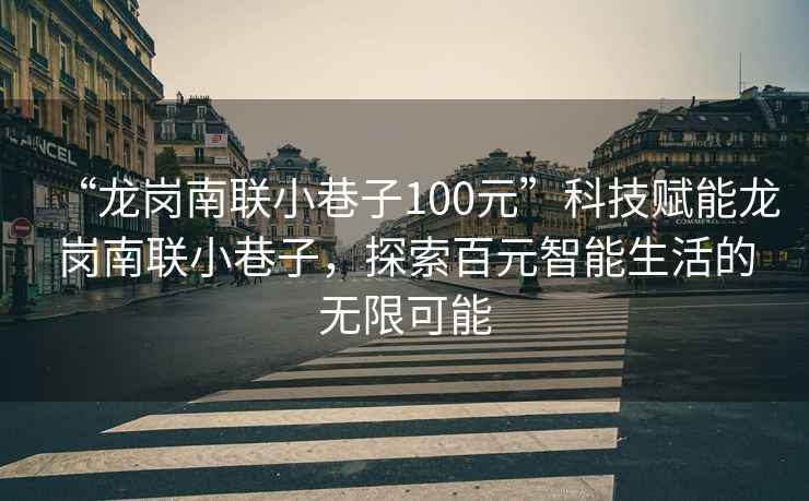 “龍崗南聯(lián)小巷子100元”科技賦能龍崗南聯(lián)小巷子，探索百元智能生活的無(wú)限可能