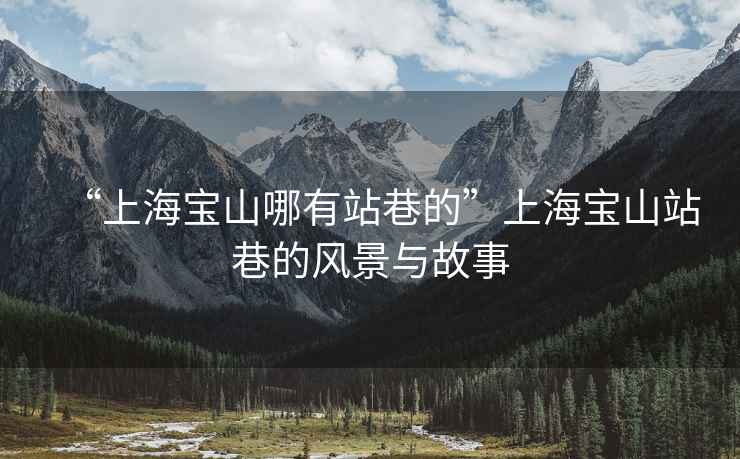 “上海寶山哪有站巷的”上海寶山站巷的風(fēng)景與故事