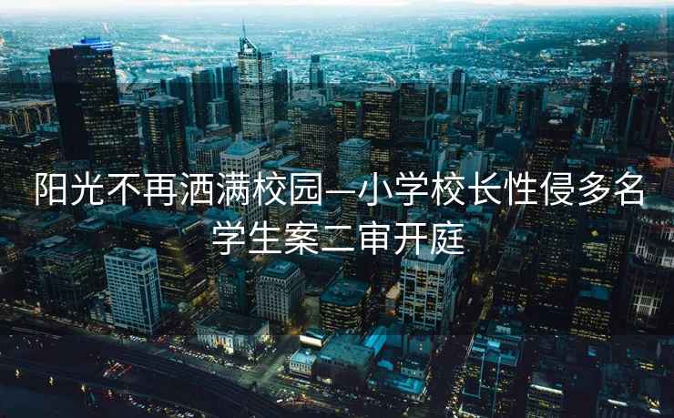 陽光不再灑滿校園—小學(xué)校長性侵多名學(xué)生案二審開庭
