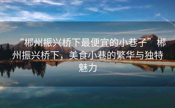 “郴州振興橋下最便宜的小巷子”郴州振興橋下，美食小巷的繁華與獨(dú)特魅力
