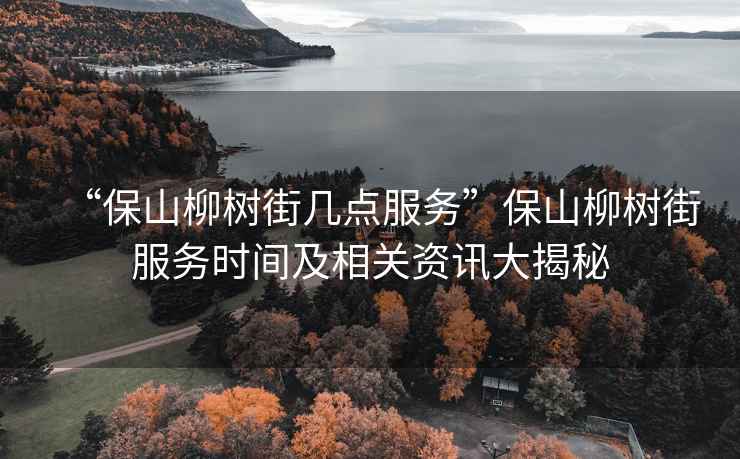 “保山柳樹街幾點服務”保山柳樹街服務時間及相關資訊大揭秘