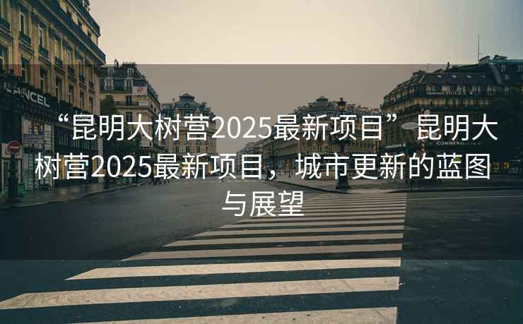 “昆明大樹營2025最新項目”昆明大樹營2025最新項目，城市更新的藍圖與展望