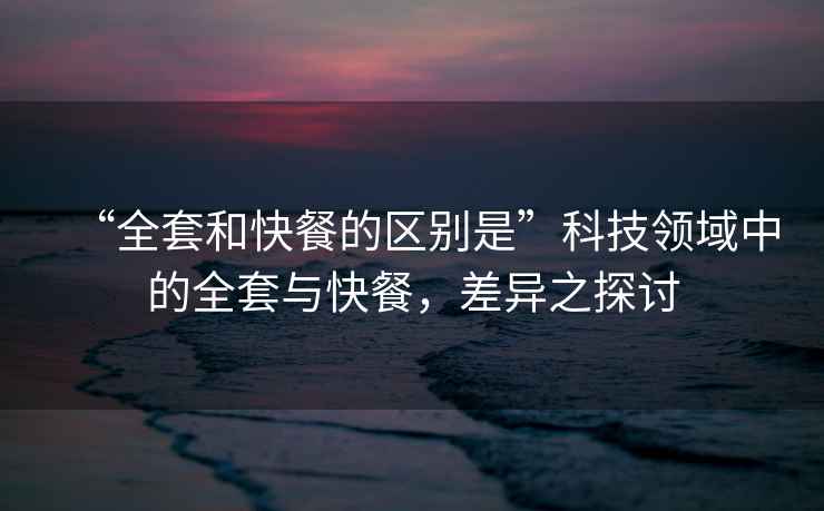 “全套和快餐的區(qū)別是”科技領域中的全套與快餐，差異之探討