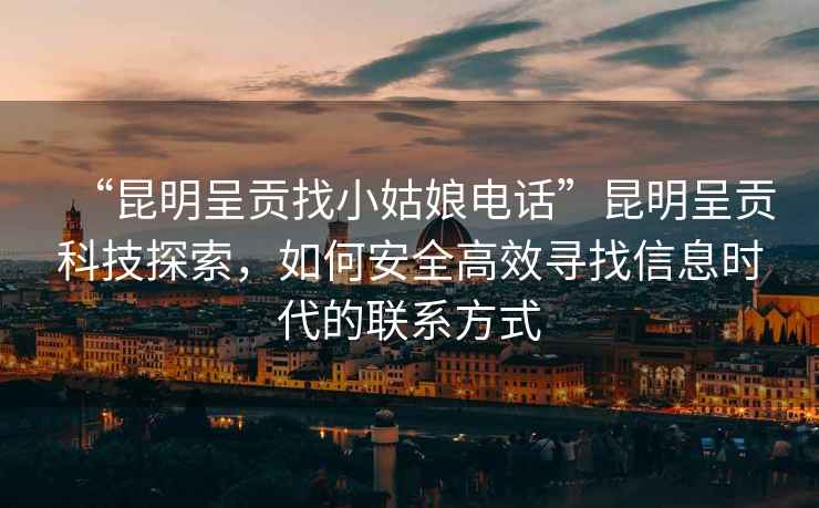“昆明呈貢找小姑娘電話”昆明呈貢科技探索，如何安全高效尋找信息時代的聯(lián)系方式