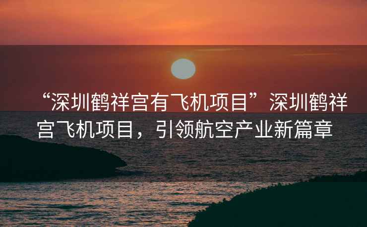 “深圳鶴祥宮有飛機項目”深圳鶴祥宮飛機項目，引領(lǐng)航空產(chǎn)業(yè)新篇章
