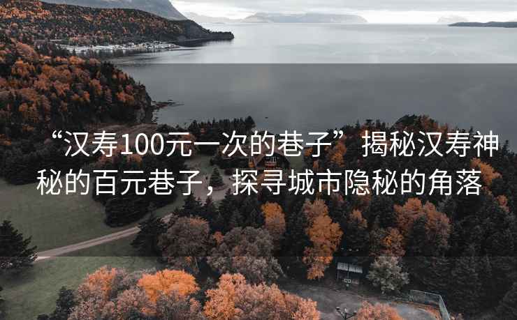 “漢壽100元一次的巷子”揭秘漢壽神秘的百元巷子，探尋城市隱秘的角落