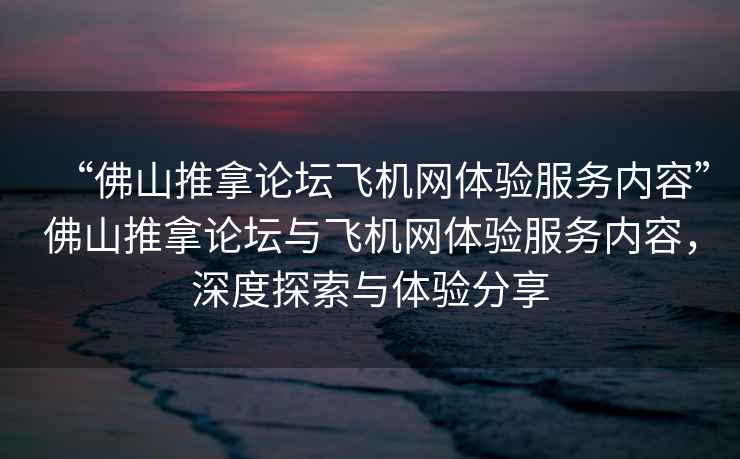 “佛山推拿論壇飛機(jī)網(wǎng)體驗(yàn)服務(wù)內(nèi)容”佛山推拿論壇與飛機(jī)網(wǎng)體驗(yàn)服務(wù)內(nèi)容，深度探索與體驗(yàn)分享