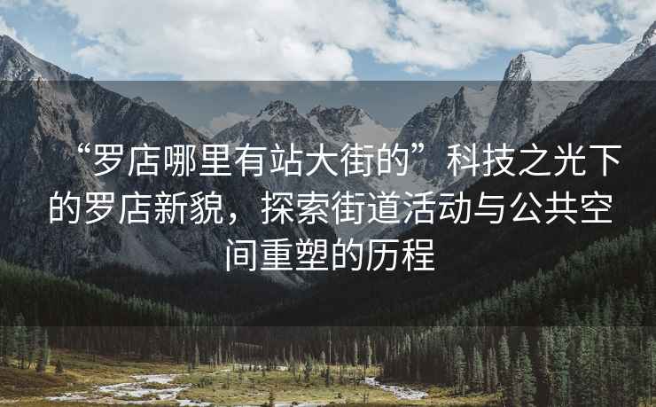 “羅店哪里有站大街的”科技之光下的羅店新貌，探索街道活動與公共空間重塑的歷程