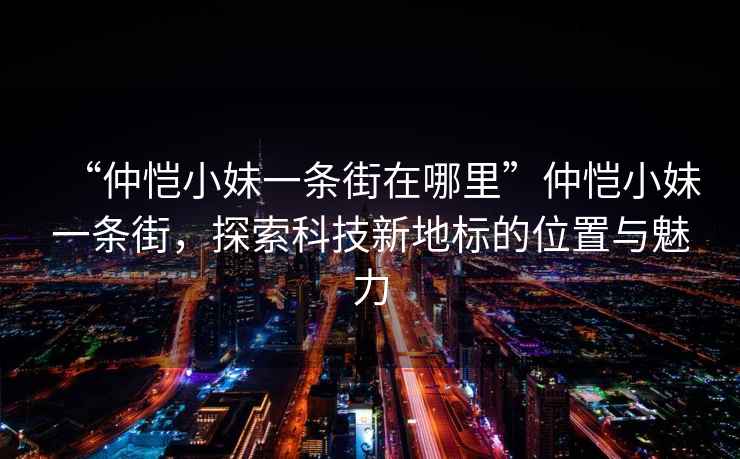 “仲愷小妹一條街在哪里”仲愷小妹一條街，探索科技新地標(biāo)的位置與魅力