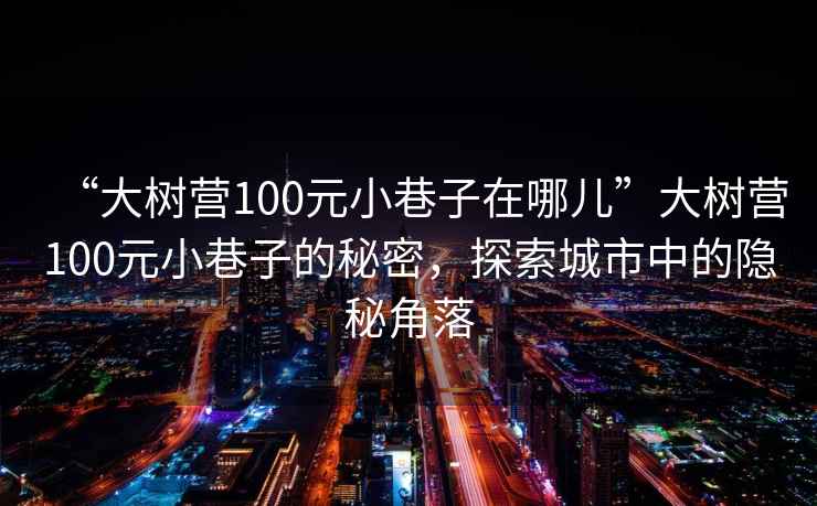 “大樹營100元小巷子在哪兒”大樹營100元小巷子的秘密，探索城市中的隱秘角落