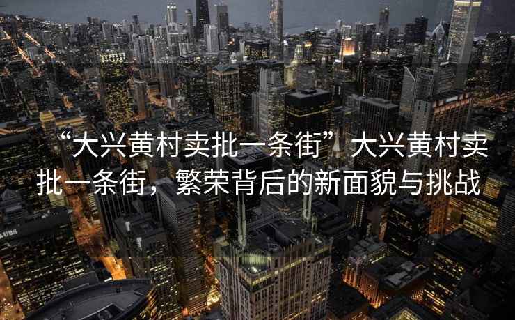 “大興黃村賣批一條街”大興黃村賣批一條街，繁榮背后的新面貌與挑戰(zhàn)