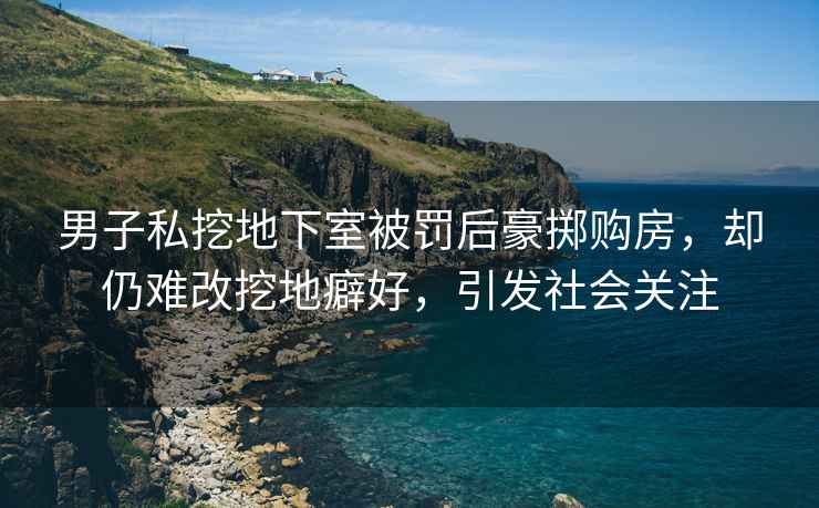 男子私挖地下室被罰后豪擲購房，卻仍難改挖地癖好，引發(fā)社會關(guān)注