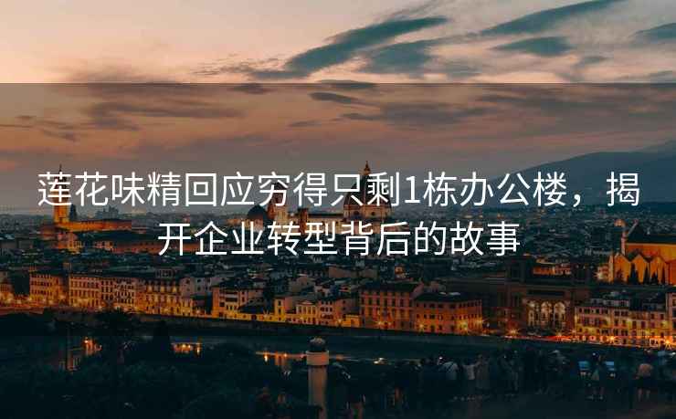 蓮花味精回應(yīng)窮得只剩1棟辦公樓，揭開企業(yè)轉(zhuǎn)型背后的故事