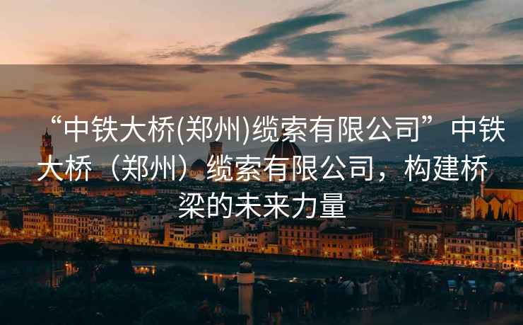 “中鐵大橋(鄭州)纜索有限公司”中鐵大橋（鄭州）纜索有限公司，構(gòu)建橋梁的未來力量