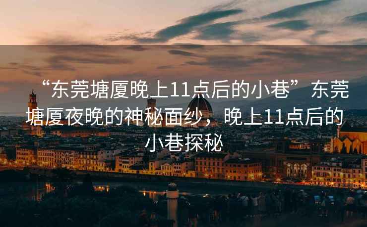 “東莞塘廈晚上11點(diǎn)后的小巷”東莞塘廈夜晚的神秘面紗，晚上11點(diǎn)后的小巷探秘