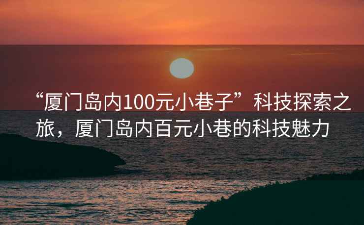 “廈門島內(nèi)100元小巷子”科技探索之旅，廈門島內(nèi)百元小巷的科技魅力
