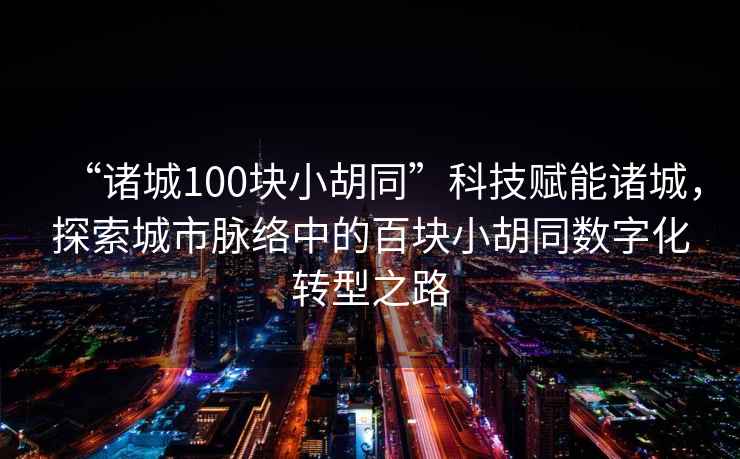 “諸城100塊小胡同”科技賦能諸城，探索城市脈絡(luò)中的百塊小胡同數(shù)字化轉(zhuǎn)型之路