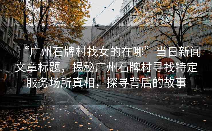 “廣州石牌村找女的在哪”當(dāng)日新聞文章標(biāo)題，揭秘廣州石牌村尋找特定服務(wù)場所真相，探尋背后的故事