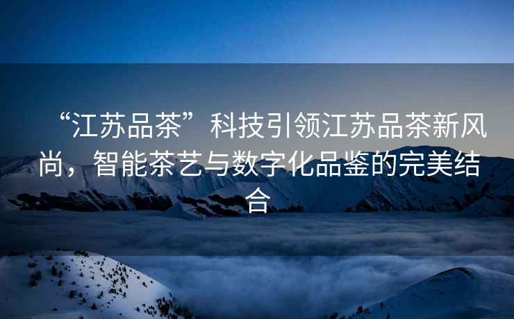 “江蘇品茶”科技引領江蘇品茶新風尚，智能茶藝與數(shù)字化品鑒的完美結合
