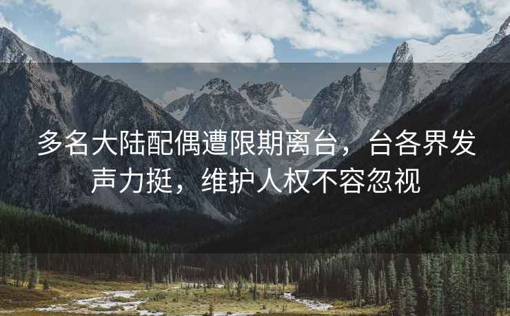 多名大陸配偶遭限期離臺，臺各界發(fā)聲力挺，維護(hù)人權(quán)不容忽視