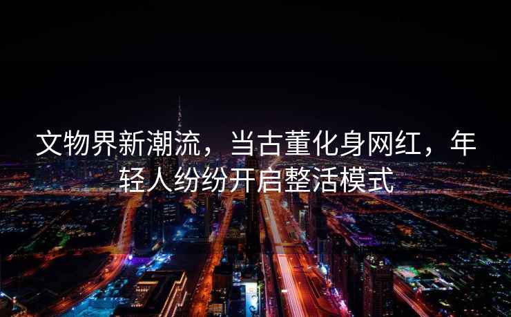 文物界新潮流，當(dāng)古董化身網(wǎng)紅，年輕人紛紛開啟整活模式