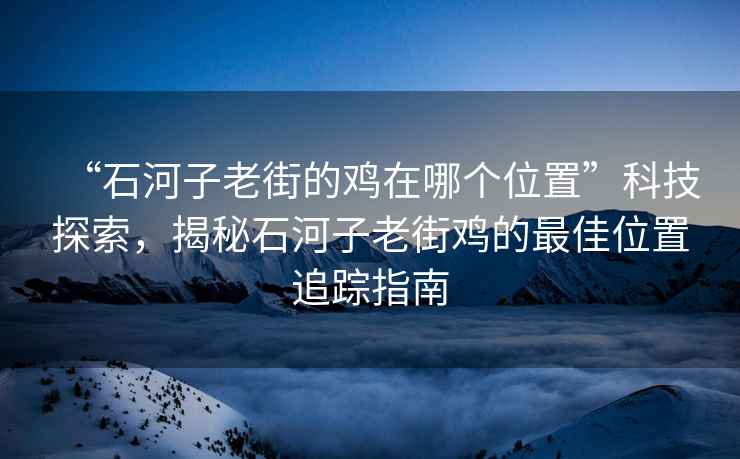 “石河子老街的雞在哪個(gè)位置”科技探索，揭秘石河子老街雞的最佳位置追蹤指南