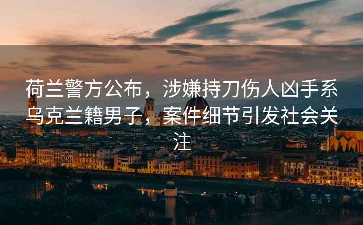 荷蘭警方公布，涉嫌持刀傷人兇手系烏克蘭籍男子，案件細(xì)節(jié)引發(fā)社會(huì)關(guān)注