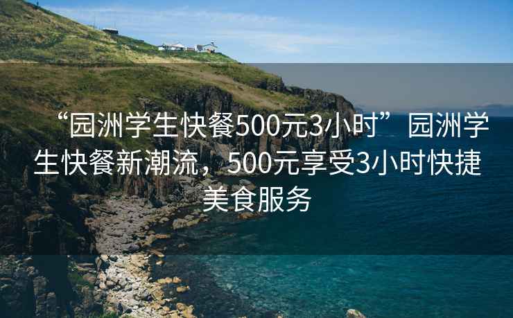“園洲學(xué)生快餐500元3小時(shí)”園洲學(xué)生快餐新潮流，500元享受3小時(shí)快捷美食服務(wù)