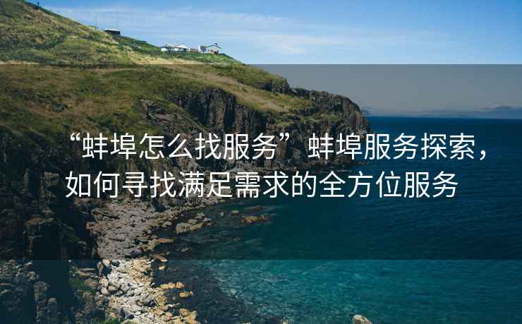 “蚌埠怎么找服務(wù)”蚌埠服務(wù)探索，如何尋找滿足需求的全方位服務(wù)