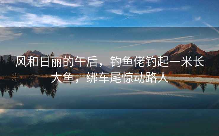 風和日麗的午后，釣魚佬釣起一米長大魚，綁車尾驚動路人