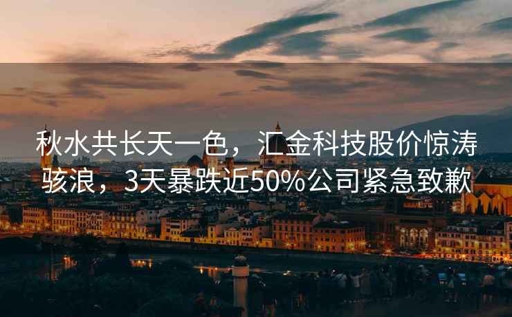 秋水共長天一色，匯金科技股價驚濤駭浪，3天暴跌近50%公司緊急致歉