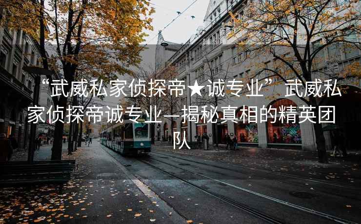 “武威私家偵探帝★誠專業(yè)”武威私家偵探帝誠專業(yè)—揭秘真相的精英團(tuán)隊