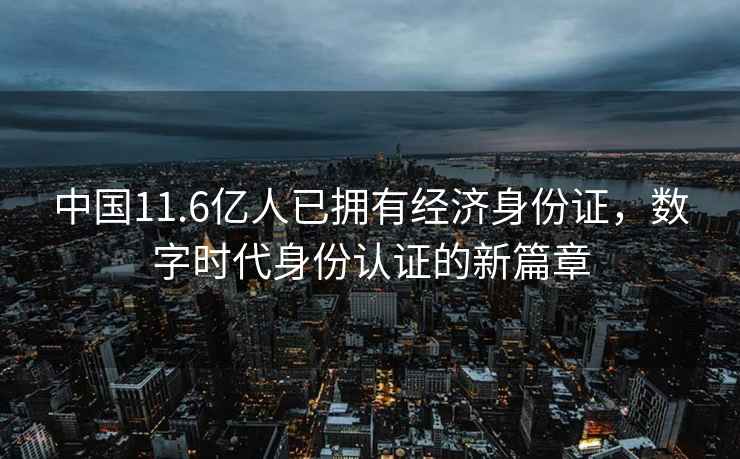 中國11.6億人已擁有經(jīng)濟(jì)身份證，數(shù)字時代身份認(rèn)證的新篇章