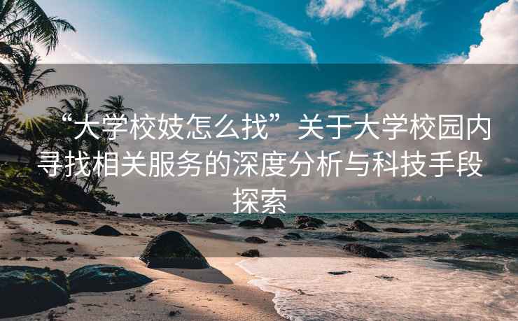 “大學(xué)校妓怎么找”關(guān)于大學(xué)校園內(nèi)尋找相關(guān)服務(wù)的深度分析與科技手段探索