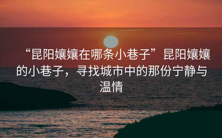 “昆陽(yáng)孃孃在哪條小巷子”昆陽(yáng)孃孃的小巷子，尋找城市中的那份寧?kù)o與溫情