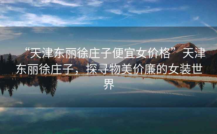 “天津東麗徐莊子便宜女價(jià)格”天津東麗徐莊子，探尋物美價(jià)廉的女裝世界