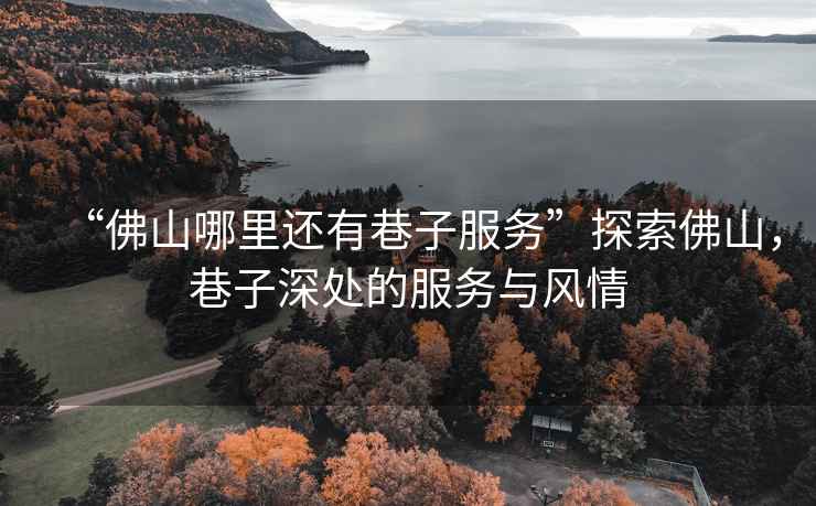 “佛山哪里還有巷子服務”探索佛山，巷子深處的服務與風情
