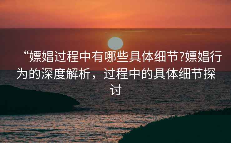 “嫖娼過程中有哪些具體細(xì)節(jié)?嫖娼行為的深度解析，過程中的具體細(xì)節(jié)探討