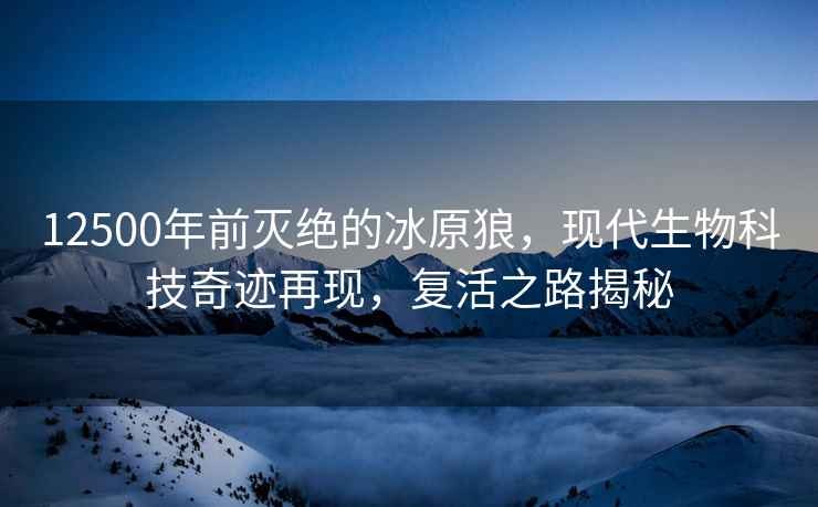 12500年前滅絕的冰原狼，現(xiàn)代生物科技奇跡再現(xiàn)，復(fù)活之路揭秘