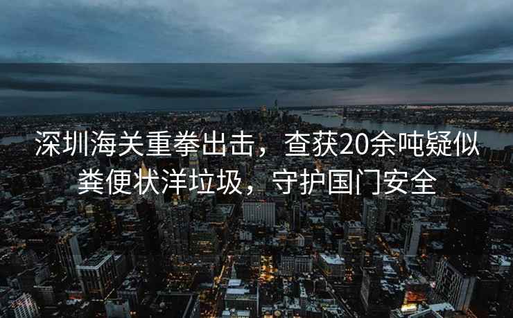 深圳海關(guān)重拳出擊，查獲20余噸疑似糞便狀洋垃圾，守護國門安全