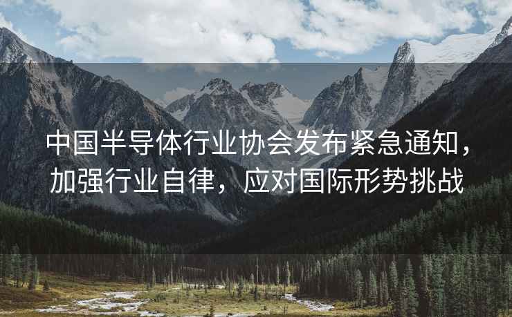 中國半導(dǎo)體行業(yè)協(xié)會發(fā)布緊急通知，加強(qiáng)行業(yè)自律，應(yīng)對國際形勢挑戰(zhàn)