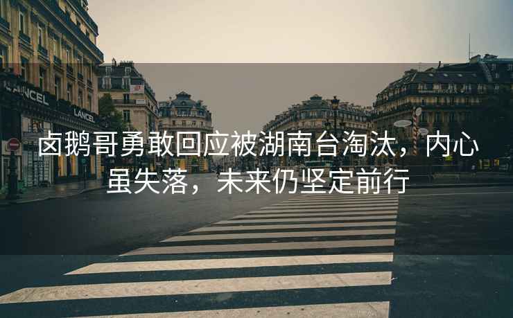 鹵鵝哥勇敢回應被湖南臺淘汰，內(nèi)心雖失落，未來仍堅定前行