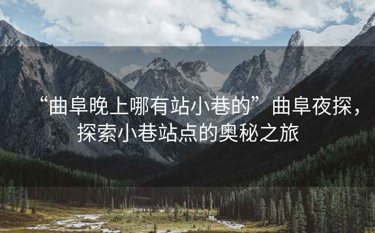 “曲阜晚上哪有站小巷的”曲阜夜探，探索小巷站點(diǎn)的奧秘之旅