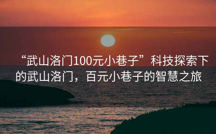 “武山洛門100元小巷子”科技探索下的武山洛門，百元小巷子的智慧之旅